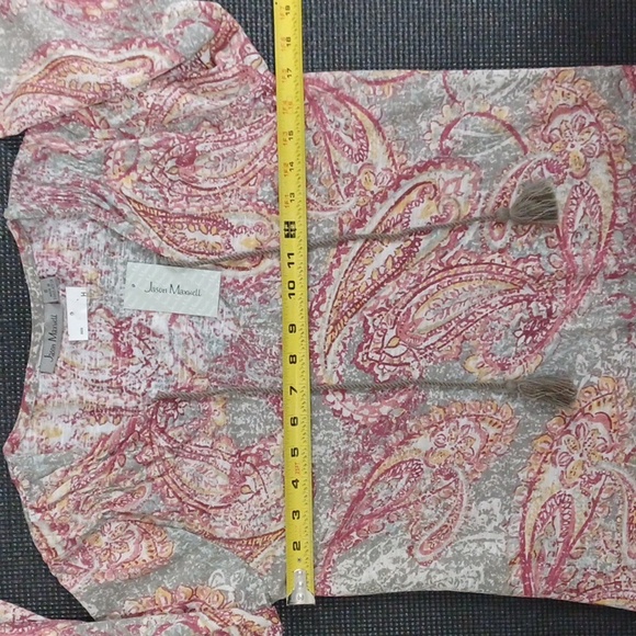 Small JASON MAXWELL long sleeve paisley shirt, paisley print. Casual top.  NWT - Picture 8 of 16